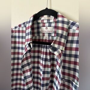 Men’s  Etieene Aigner Vntg Plaid Long Sleeve‎ Buttondown Shirt SzXL